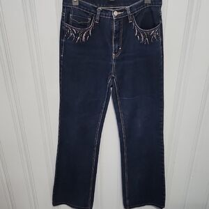 Christine Alexander Dark Blue Embellished Boot Cut Jeans